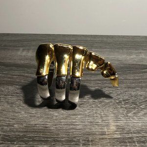 Unique Gold and Silver Skeleton Cuff